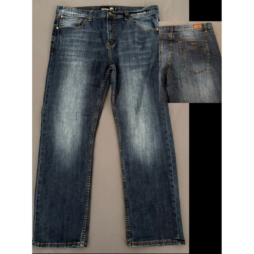 RSQ Jeans Mens Size 38x30 Blue New York Slims Straight Stretch Dark Wash